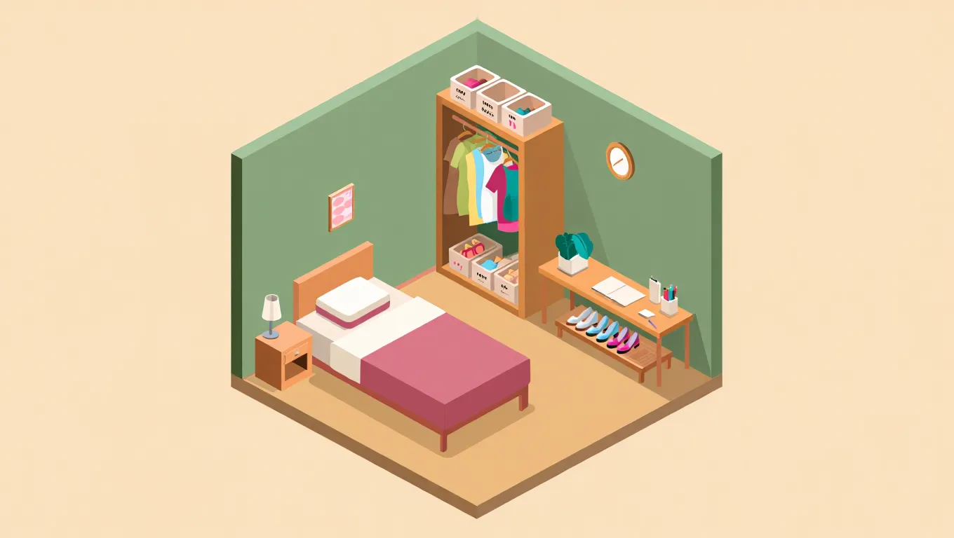 Georganiseerde kamer illustratie